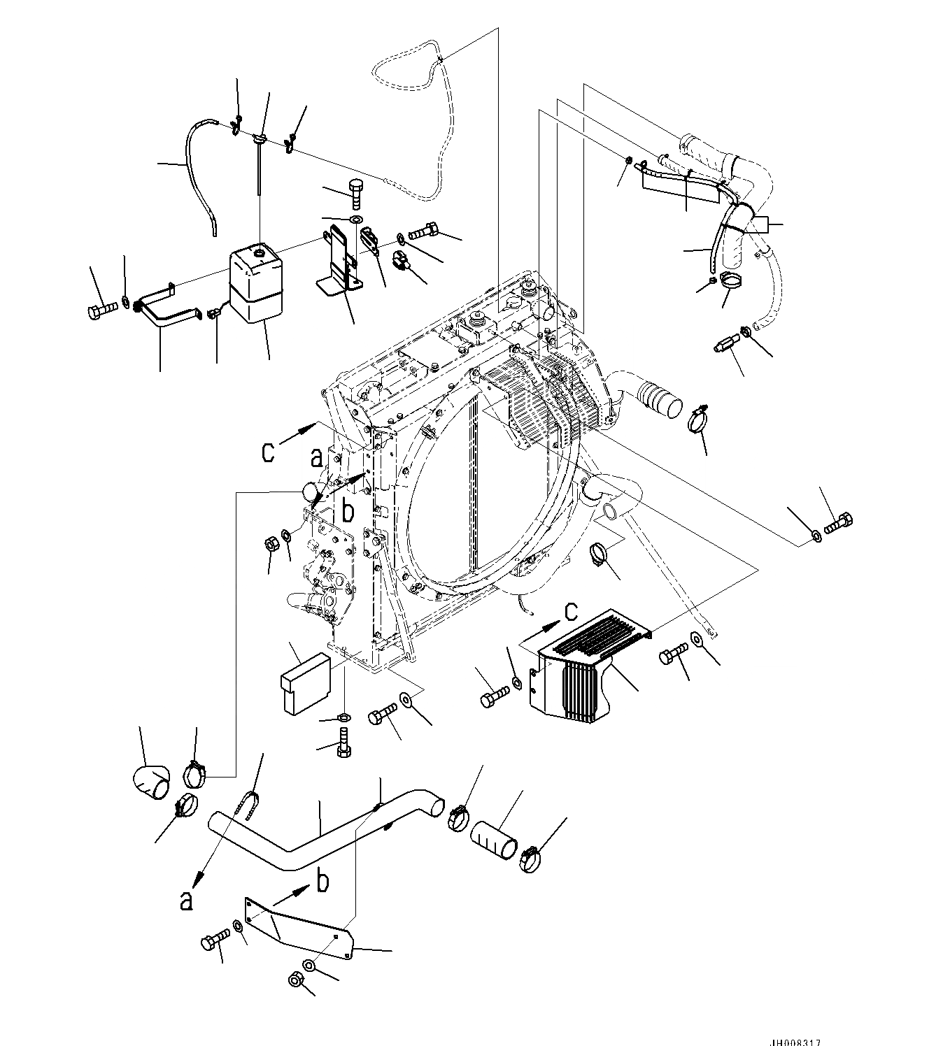 Схема запчастей Komatsu PC300-8M0 - СИСТЕМА ОХЛАЖДЕНИЯ (С АВТОМАТИЧ. КОНДИЦ. ВОЗДУХА)(SUB-БАК) C