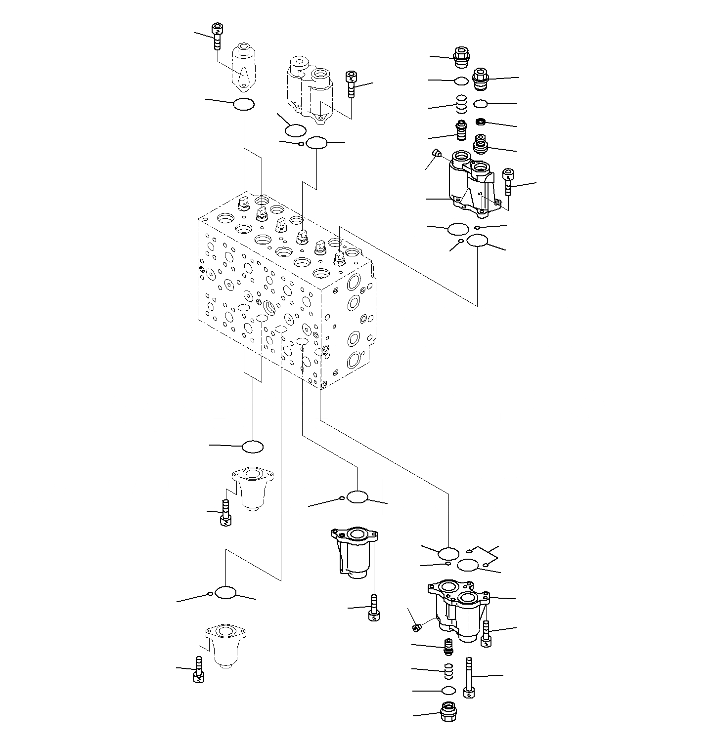 Схема запчастей Komatsu PC300-8M0 - УПРАВЛЯЮЩ. КЛАПАН (7-СЕКЦИОНН.)(/) H