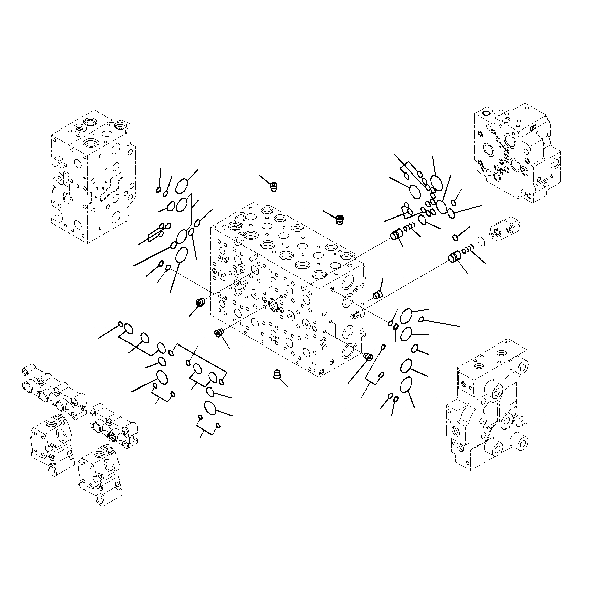 Схема запчастей Komatsu PC300-8M0 - УПРАВЛЯЮЩ. КЛАПАН (7-СЕКЦИОНН.)(/) H