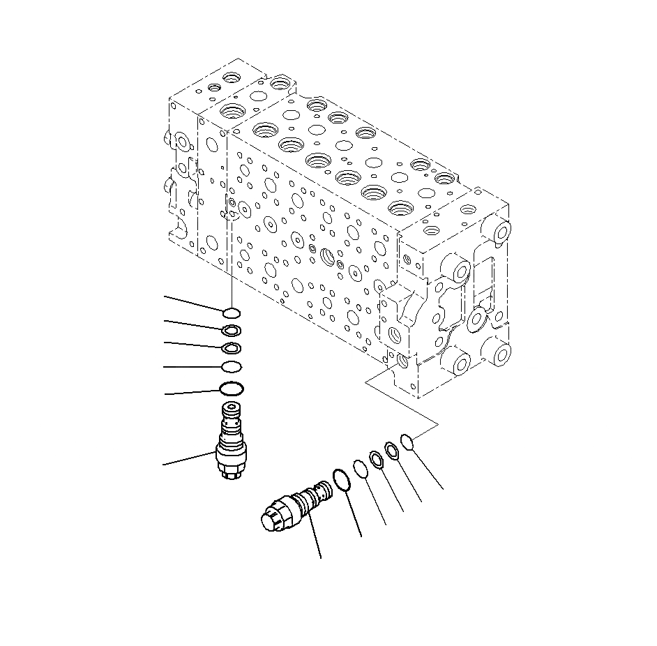 Схема запчастей Komatsu PC300-8M0 - УПРАВЛЯЮЩ. КЛАПАН (7-СЕКЦИОНН.)(8/) H