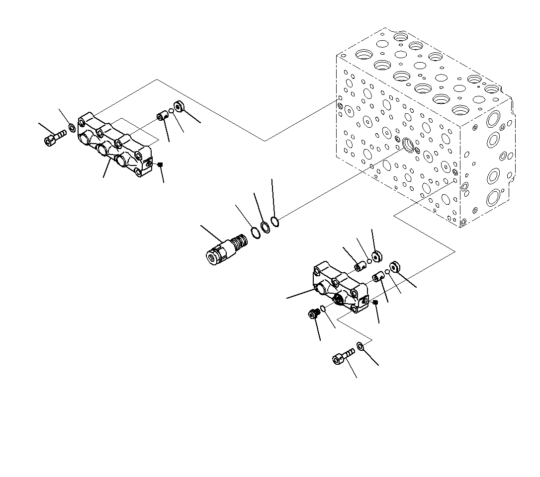 Схема запчастей Komatsu PC300-8M0 - УПРАВЛЯЮЩ. КЛАПАН (7-СЕКЦИОНН.)(/) H