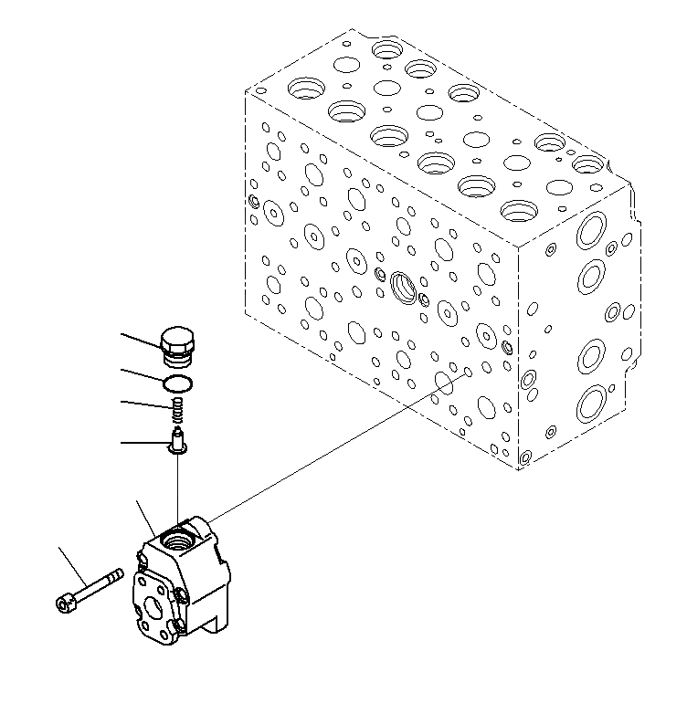 Схема запчастей Komatsu PC300-8M0 - УПРАВЛЯЮЩ. КЛАПАН (7-СЕКЦИОНН.)(/) H