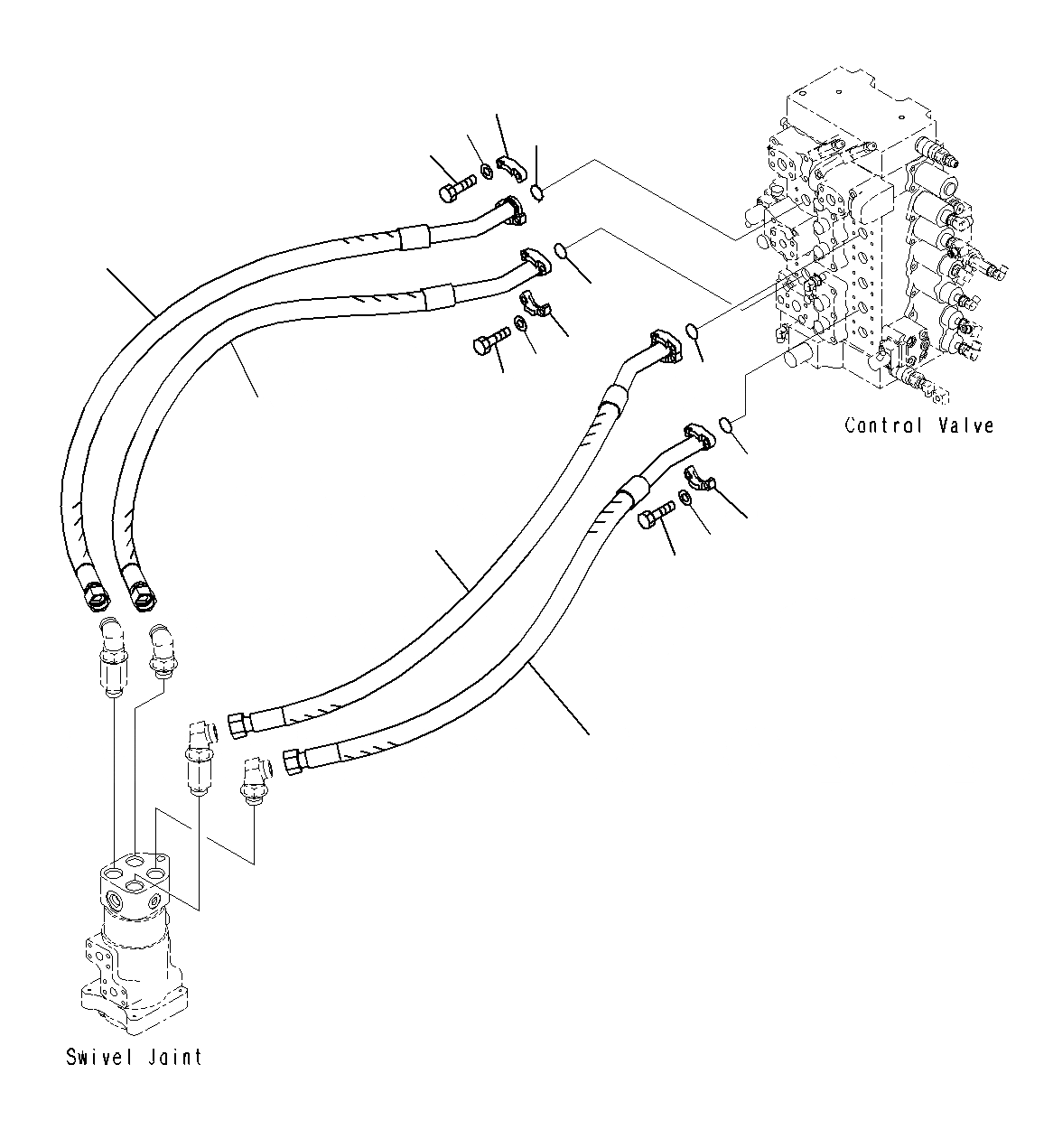 Схема запчастей Komatsu PC300-8M0 - ХОД ТРУБЫ H