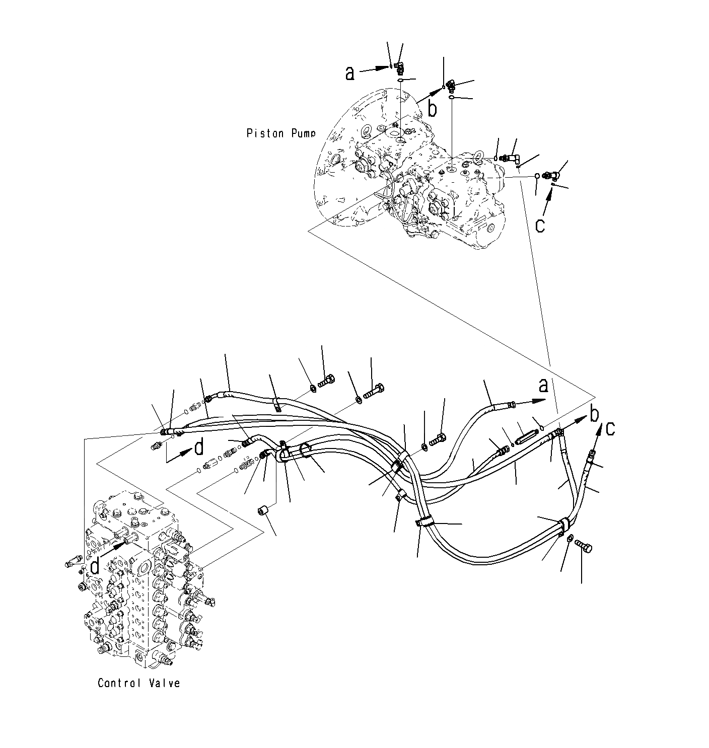 Схема запчастей Komatsu PC300-8M0 - LS ТРУБЫ H