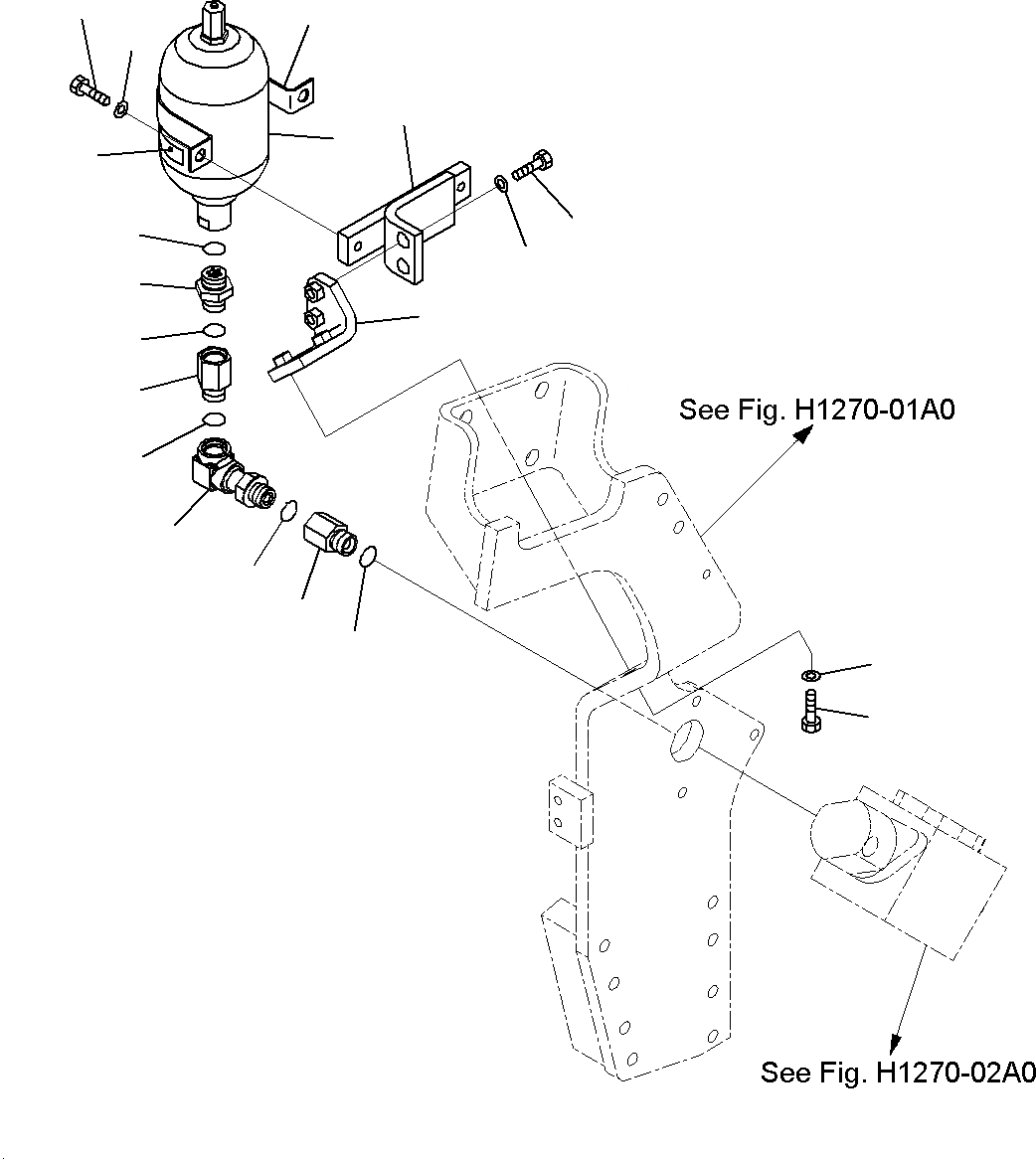 Схема запчастей Komatsu PC300-8M0 - АКТУАТОР ТРУБЫ (АККУМУЛЯТОР) H