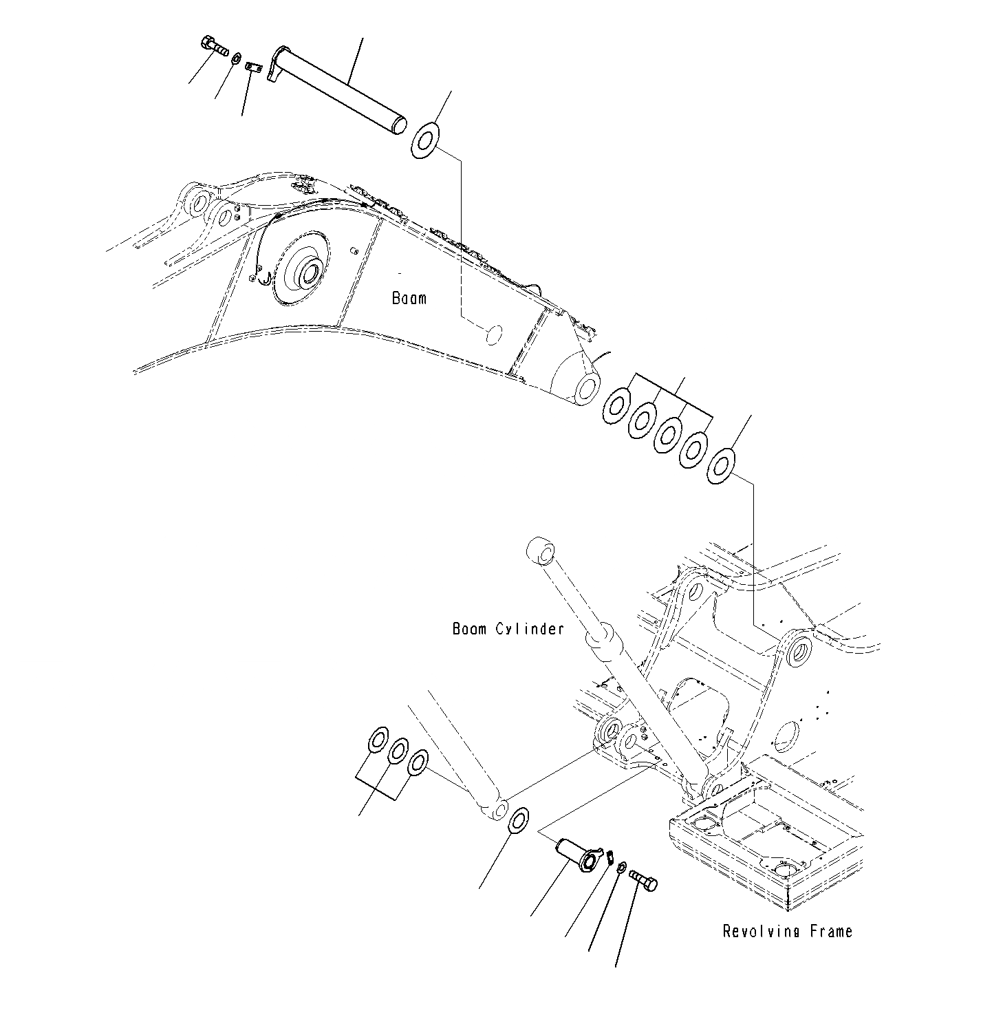 Схема запчастей Komatsu PC300-8M0 - ПАЛЕЦ СТРЕЛЫ(100 ЧАСОВ) J