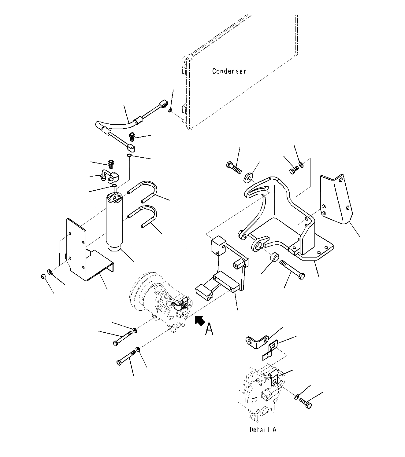 Схема запчастей Komatsu PC300-8M0 - БЛОК КОНДИЦИОНЕРА, КОМПРЕССОР КРЕПЛЕНИЕ K