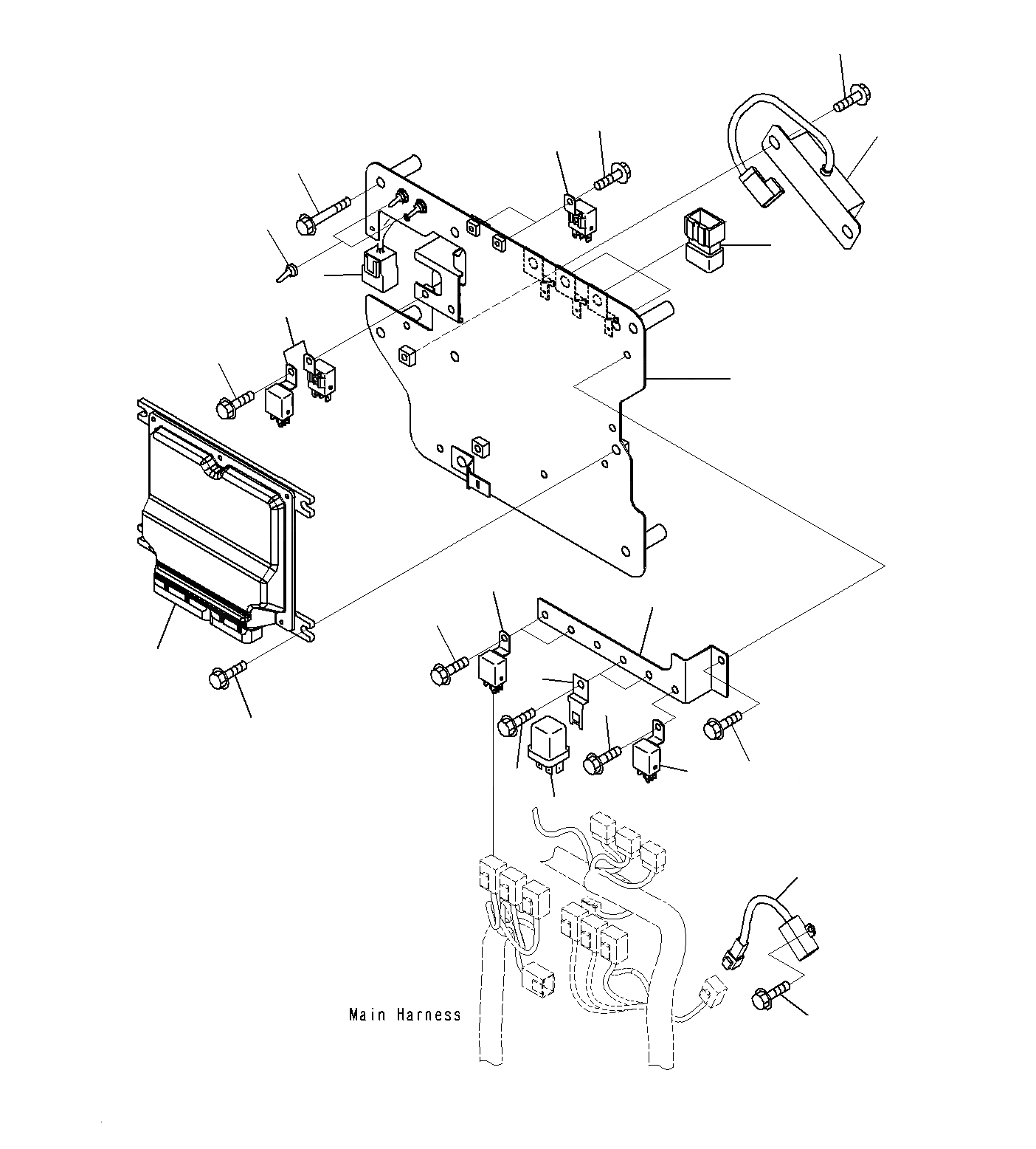 Схема запчастей Komatsu PC300-8M0 - КАБИНА (SUB ПЛАСТИНА И РЕЛЕ) K