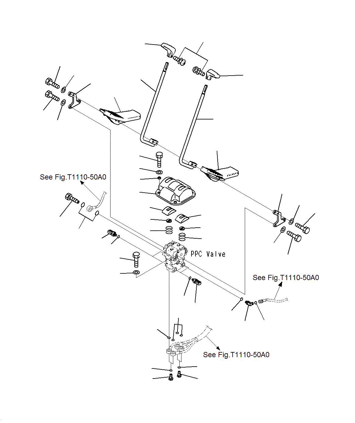 Схема запчастей Komatsu PC300-8M0 - КАБИНА (ПОЛ, РЫЧАГ УПРАВЛ-Я ХОДОМ)(J9-UP) K