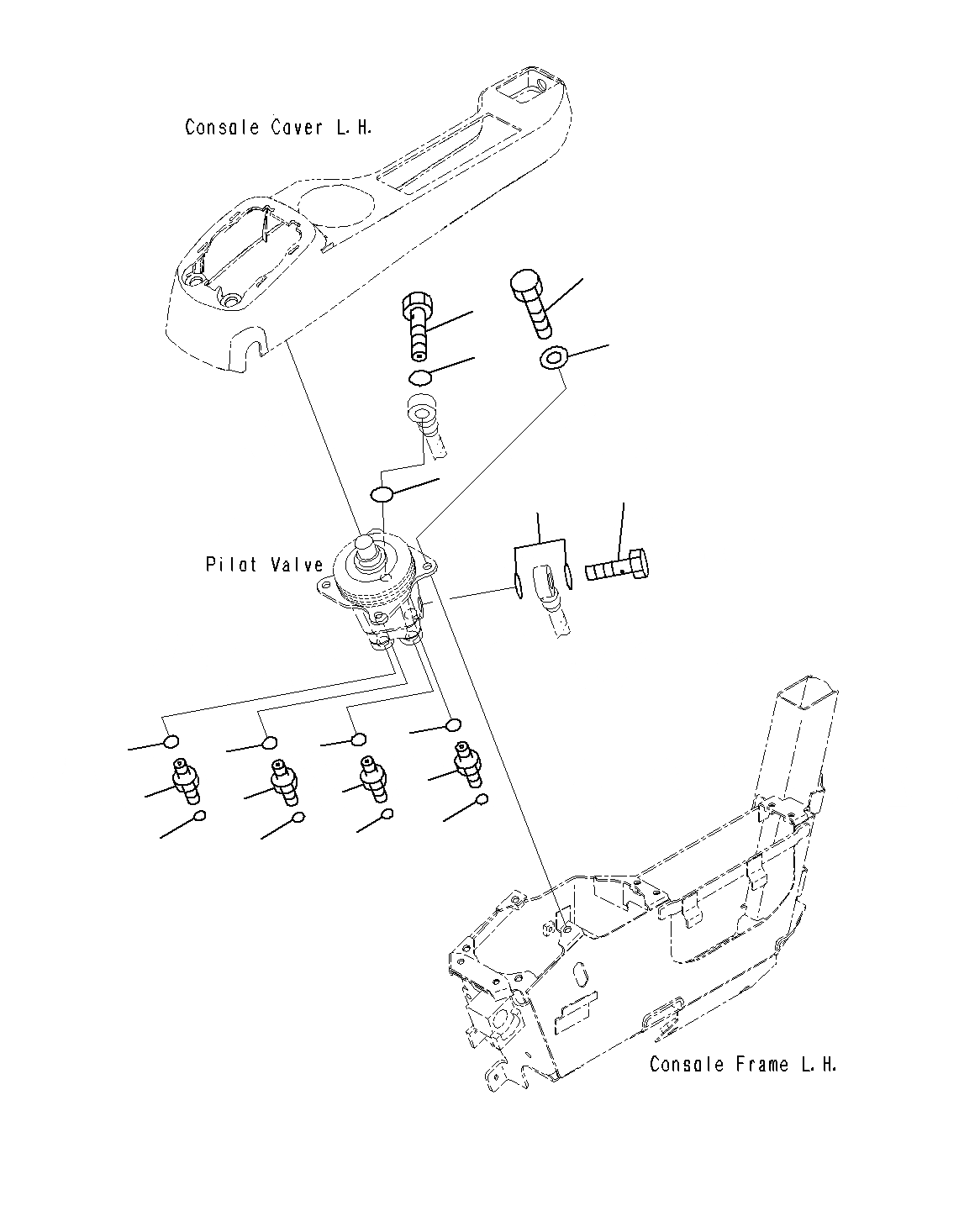Схема запчастей Komatsu PC300-8M0 - КАБИНА (КЛАПАН PPCКРЕПЛЕНИЕ ДЛЯ РАБОЧ. AQUIPMENT) K