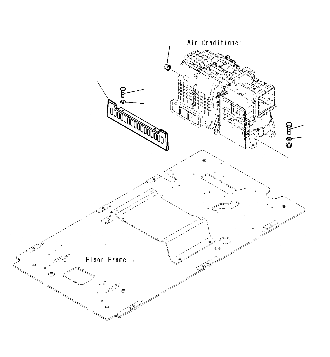 Схема запчастей Komatsu PC300-8M0 - КАБИНА (ПОЛ, БЛОК КОНДИЦИОНЕРА) K