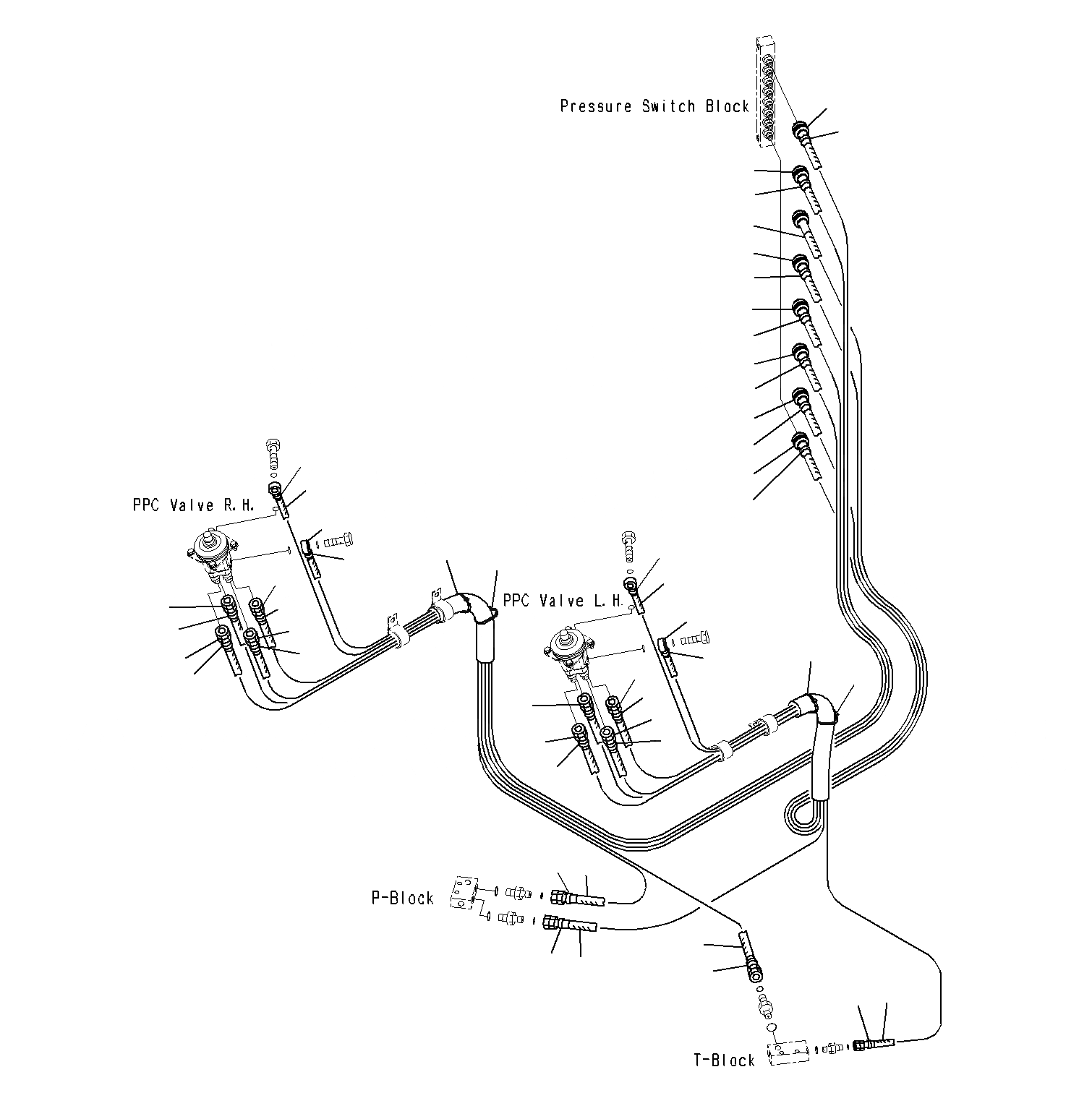 Схема запчастей Komatsu PC300-8M0 - КАБИНА (ПОЛ, КЛАПАН PPCТРУБЫ ДЛЯ РАБОЧ. ОБОРУД-Я) K