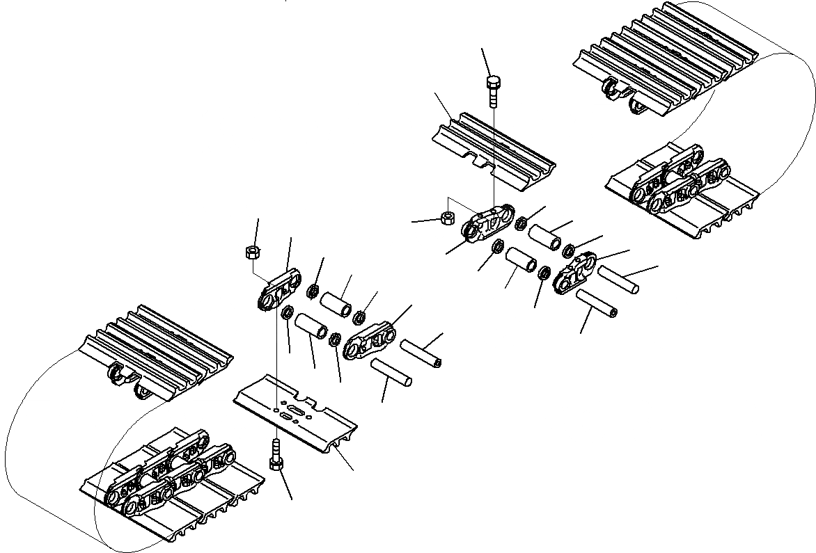 Схема запчастей Komatsu PC300-8M0 - ГУСЕНИЦЫ ASSEMBLY (8MM)(СМАЗ. УПЛОТНЕНИЕED ТИП) R