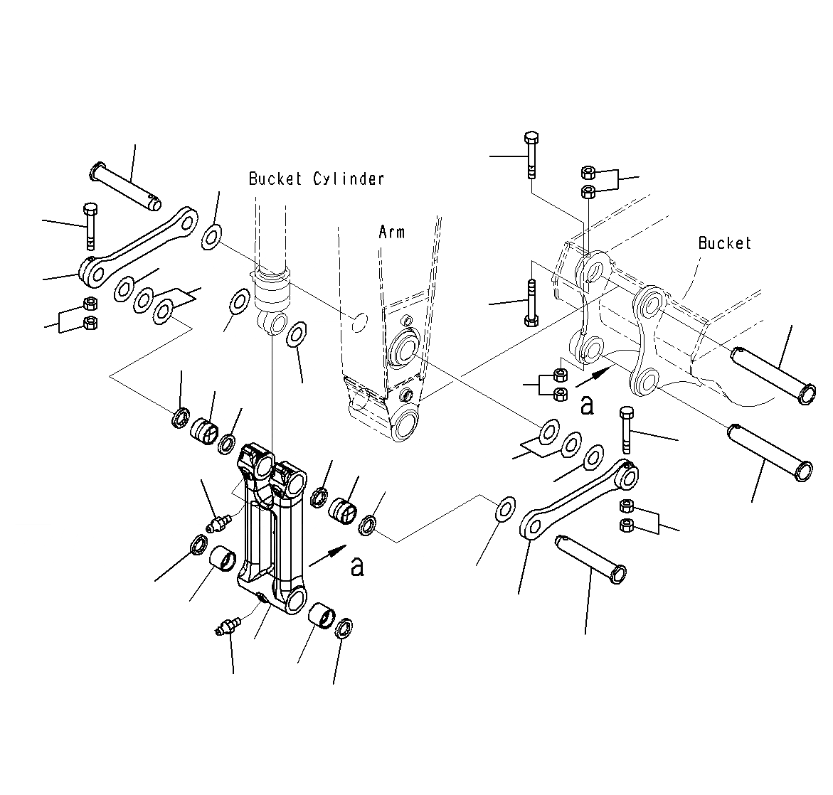 Схема запчастей Komatsu PC300-8M0 - РУКОЯТЬ (СОЕДИНЕНИЕ КОВША)(.M) T