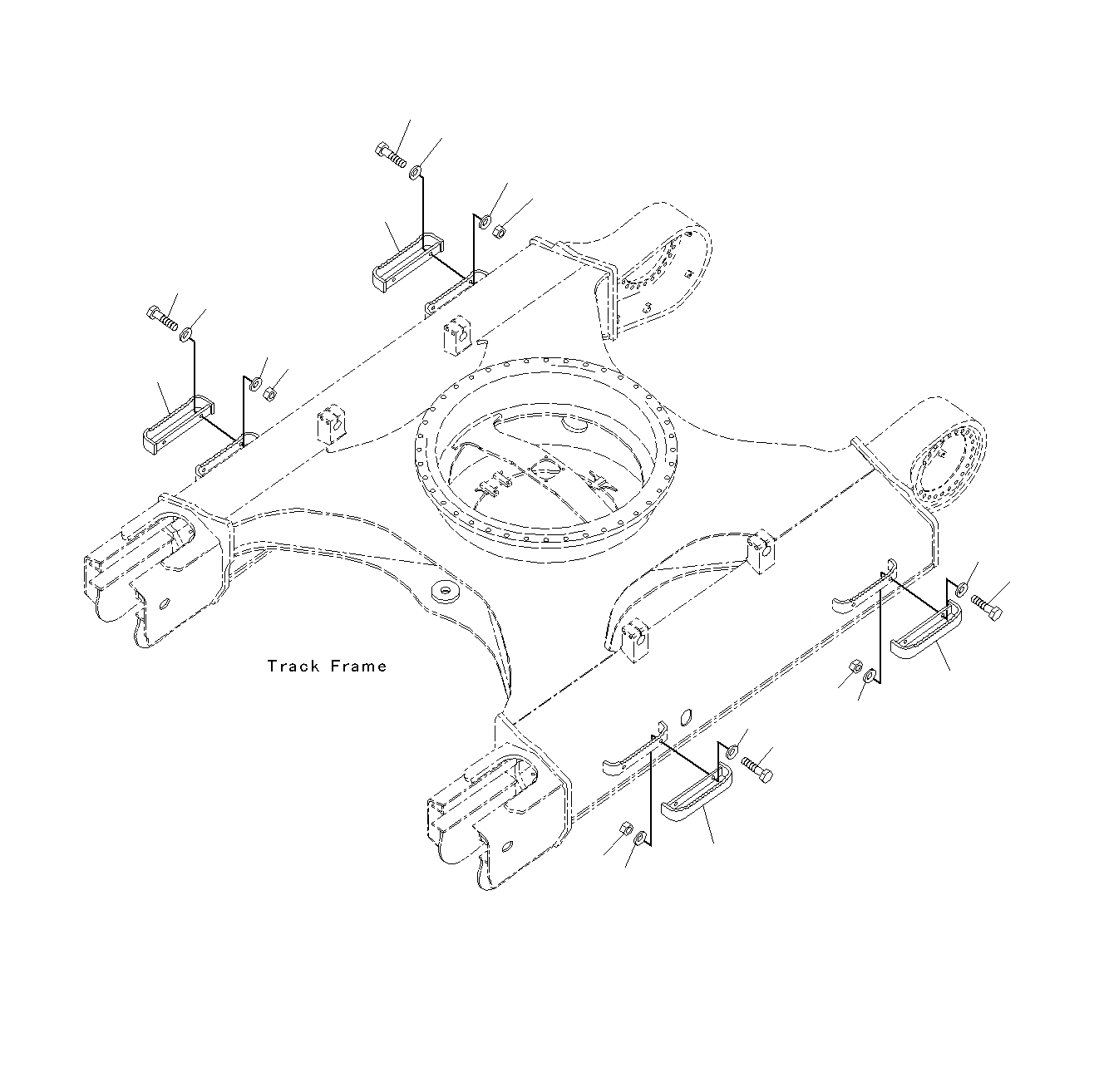 Схема запчастей Komatsu PC300-8M0 - ДОПОЛН. ГУСЕНИЧНАЯ РАМА СТУПЕНИ W