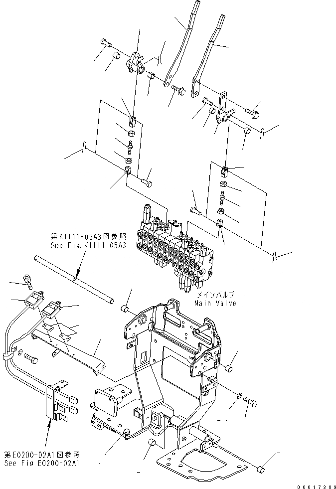 Схема запчастей Komatsu MX09 - ОСНОВН. РЫЧАГ УПРАВЛ-Я (КОРПУС И ХОД) (BACK HOE SHIFT PATTERN) КАБИНА ОПЕРАТОРА И СИСТЕМА УПРАВЛЕНИЯ