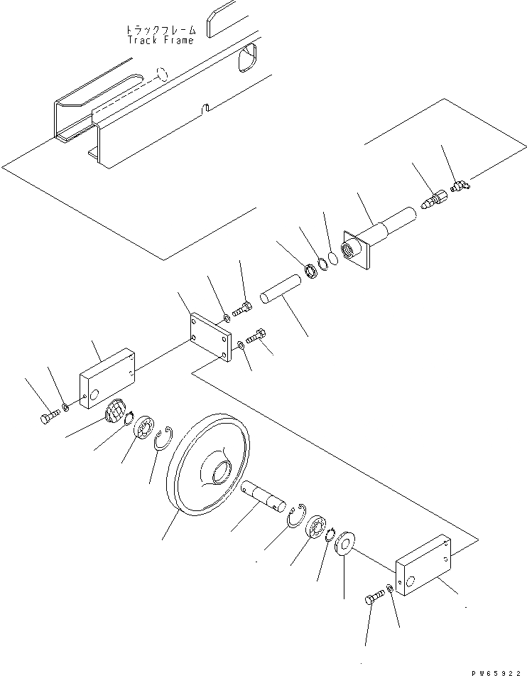 Схема запчастей Komatsu MX09 - ПЕРЕДН. ЛЕНИВЕЦ ХОДОВАЯ