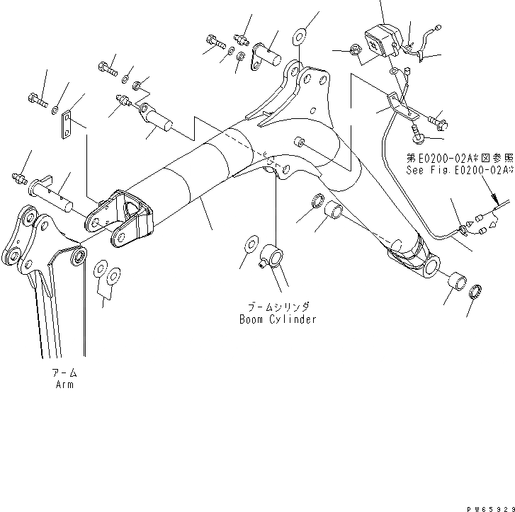Схема запчастей Komatsu MX09 - СТРЕЛА РАБОЧЕЕ ОБОРУДОВАНИЕ