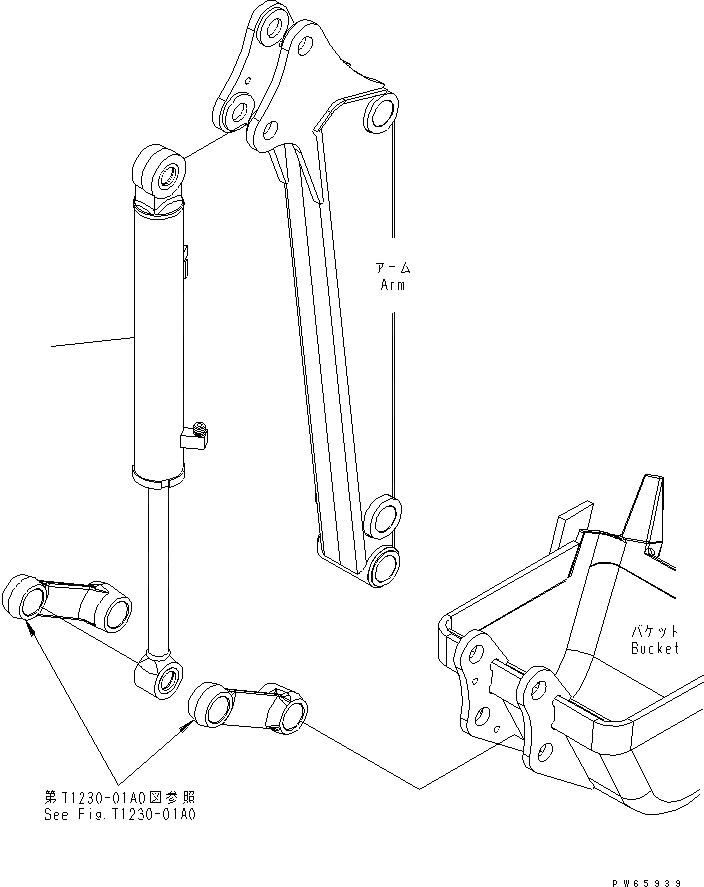 Схема запчастей Komatsu MX09 - ЦИЛИНДР КОВША РАБОЧЕЕ ОБОРУДОВАНИЕ