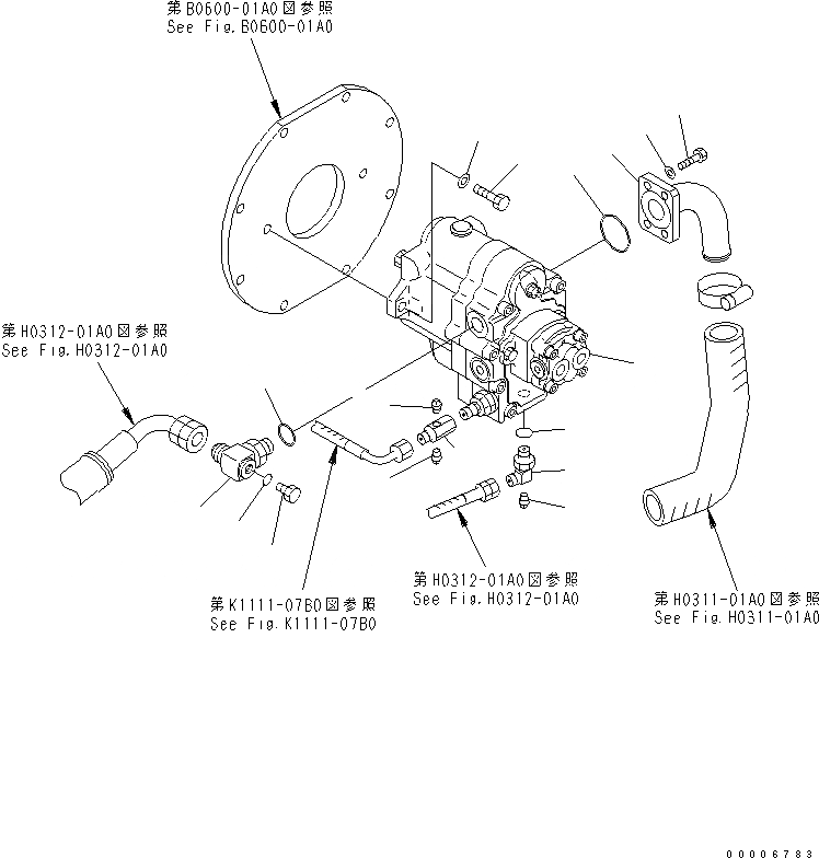 Схема запчастей Komatsu MX15 - ОСНОВН. НАСОС И КОМПОНЕНТЫ ГИДРАВЛИКА