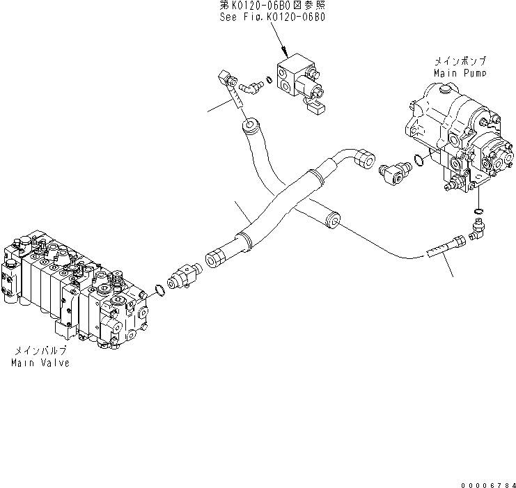 Схема запчастей Komatsu MX15 - ЛИНИЯ ПОДАЧИ ГИДРАВЛИКА