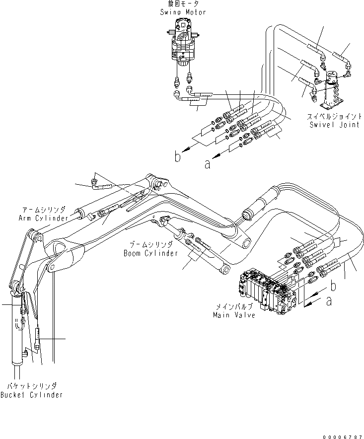 Схема запчастей Komatsu MX15 - ЛИНИЯ АКТУАТОРА (СТРЕЛА¤ РУКОЯТЬ¤ ЦИЛИНДР КОВША И ПОВОРОТН.¤ МОТОР ХОДА ЛИНИЯ) ГИДРАВЛИКА