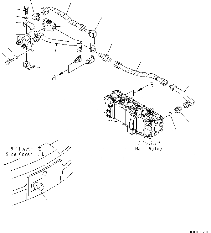 Схема запчастей Komatsu MX15 - НАВЕСНОЕ ОБОРУД-Е (ШАССИ) (MULTI PATTERN) ГИДРАВЛИКА