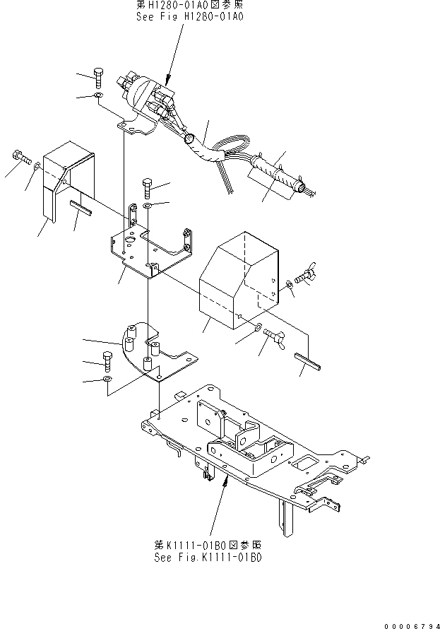 Схема запчастей Komatsu MX15 - MULTI КРЕПЛЕНИЕ КОНТРОЛЬНОГО КЛАПАНА (MULTI PATTERN) ГИДРАВЛИКА