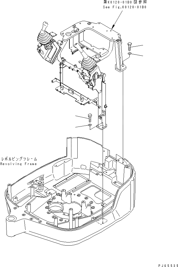 Схема запчастей Komatsu MX15 - СТОЙКА КРЕПЛЕНИЕ ЧАСТИ КАБИНА ОПЕРАТОРА И СИСТЕМА УПРАВЛЕНИЯ