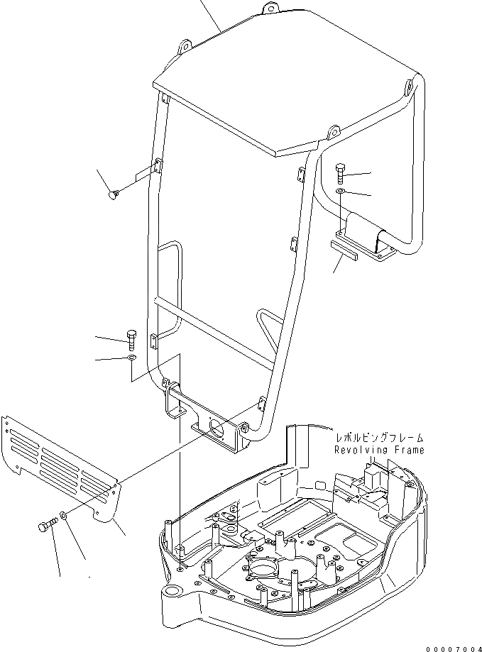 Схема запчастей Komatsu MX15 - TOPS НАВЕС КАБИНА ОПЕРАТОРА И СИСТЕМА УПРАВЛЕНИЯ