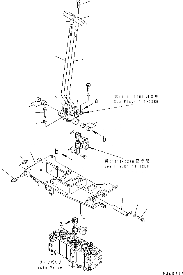 Схема запчастей Komatsu MX15 - РЫЧАГ УПРАВЛ-Я ХОДОМ КАБИНА ОПЕРАТОРА И СИСТЕМА УПРАВЛЕНИЯ