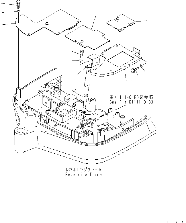 Схема запчастей Komatsu MX15 - ПОЛ КАБИНЫ И УПОР ДЛЯ НОГ КАБИНА ОПЕРАТОРА И СИСТЕМА УПРАВЛЕНИЯ