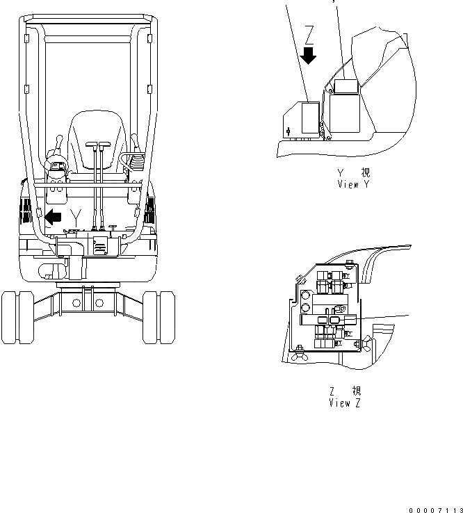 Схема запчастей Komatsu MX15 - ПЛАСТИНА (OPERATING PATTERN) (ДЛЯ MULTI PATTERN) МАРКИРОВКА