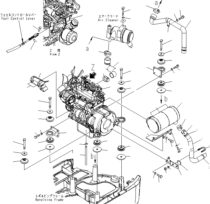 Схема запчастей Komatsu MX182 - КРЕПЛЕНИЕ ДВИГАТЕЛЯ КОМПОНЕНТЫ ДВИГАТЕЛЯ