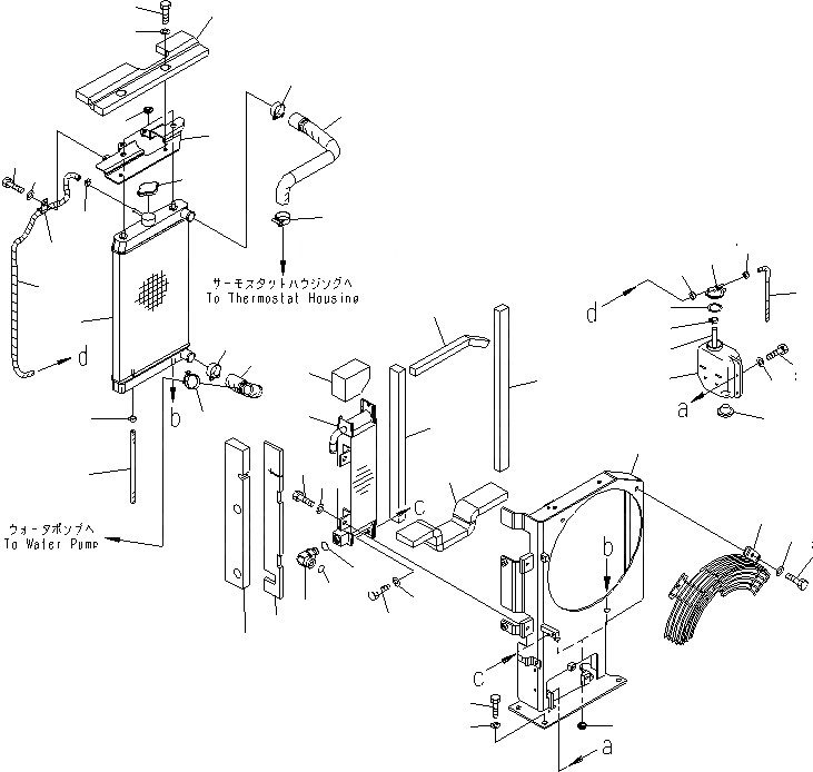 Схема запчастей Komatsu MX182 - СИСТЕМА ОХЛАЖДЕНИЯ СИСТЕМА ОХЛАЖДЕНИЯ