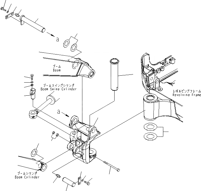 Схема запчастей Komatsu MX182 - ПОВОРОТН. БЛОК ОСНОВНАЯ РАМА И ЕЕ ЧАСТИ