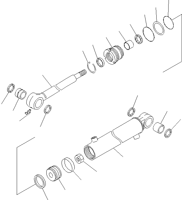 Схема запчастей Komatsu MX182 - ЦИЛИНДР ПОВОРОТА СТРЕЛЫ (ВНУТР. ЧАСТИ) ОСНОВНАЯ РАМА И ЕЕ ЧАСТИ