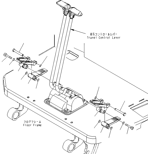 Схема запчастей Komatsu MX182 - ПЕДАЛЬ ХОДА КАБИНА ОПЕРАТОРА И СИСТЕМА УПРАВЛЕНИЯ