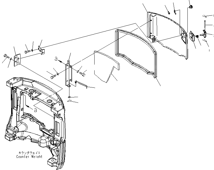 Схема запчастей Komatsu MX182 - КАПОТ ЧАСТИ КОРПУСА