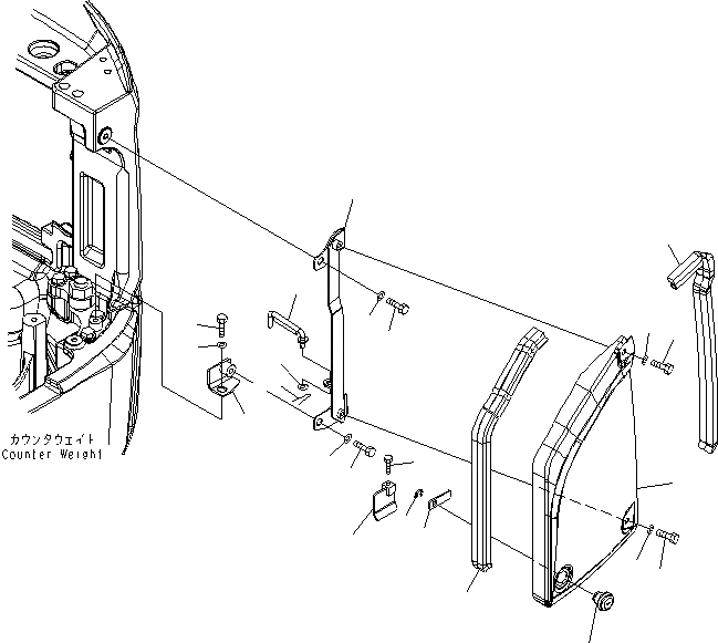 Схема запчастей Komatsu MX182 - ЛЕВ. COVER ЧАСТИ КОРПУСА