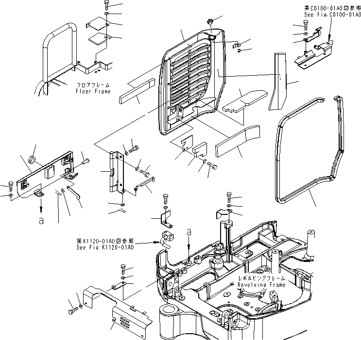 Схема запчастей Komatsu MX182 - ПРАВ. COVER ЧАСТИ КОРПУСА
