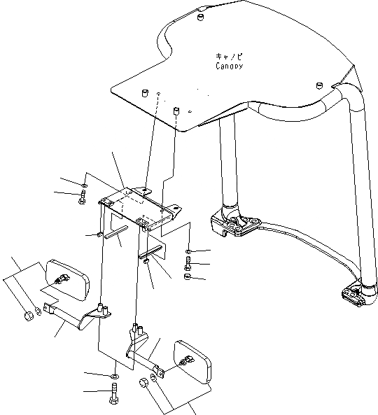 Схема запчастей Komatsu MX182 - ЗАДН. VIEW MIRROR ЧАСТИ КОРПУСА
