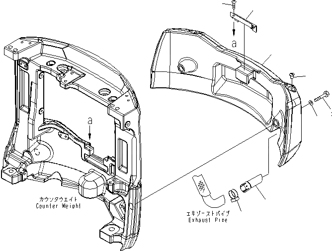 Схема запчастей Komatsu MX182 - ДОПОЛН. ПРОТИВОВЕС ЧАСТИ КОРПУСА