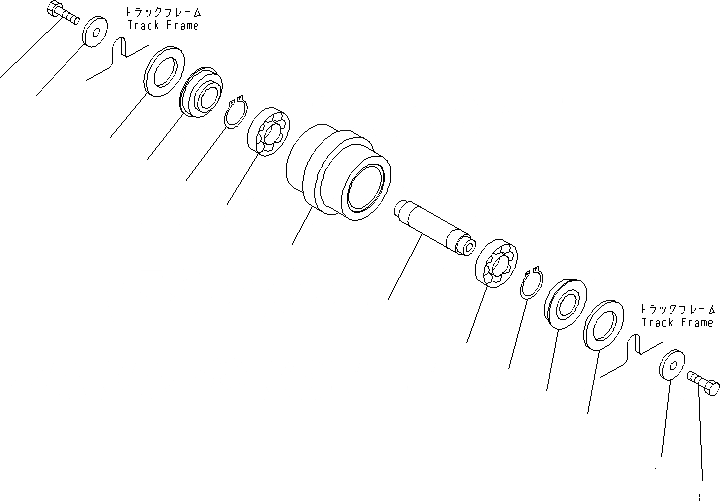 Схема запчастей Komatsu MX182 - ОПОРНЫЙ КАТОК (ДЛЯ РЕЗИН. SHOE) ХОДОВАЯ