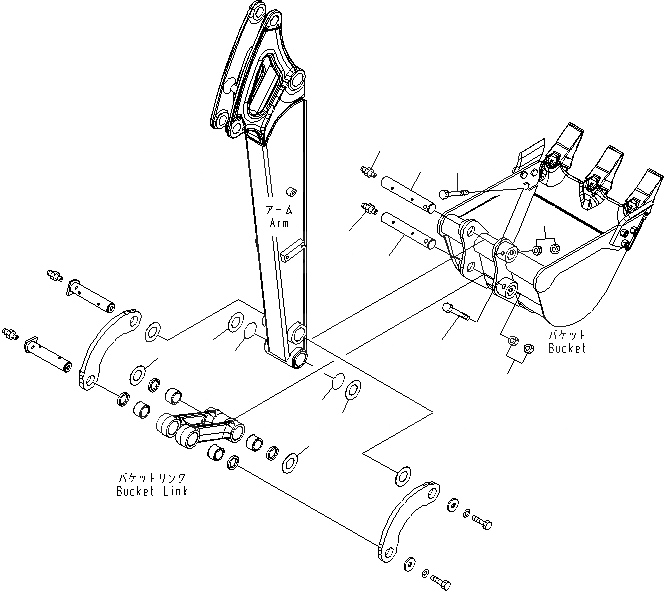 Схема запчастей Komatsu MX182 - ПАЛЕЦ КОВША РАБОЧЕЕ ОБОРУДОВАНИЕ