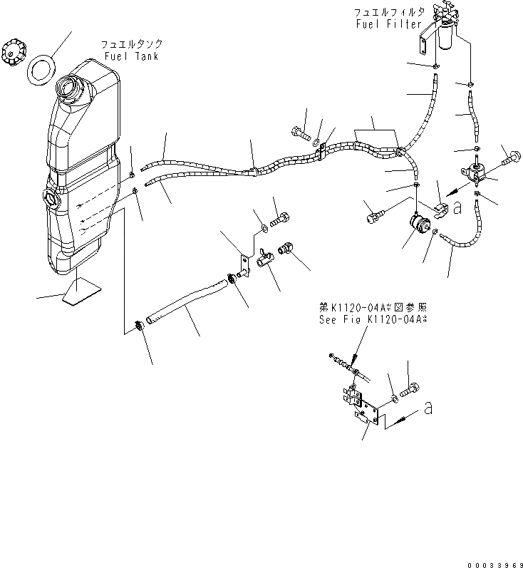 Схема запчастей Komatsu MX202 - ТОПЛИВОПРОВОД. ТОПЛИВН. БАК. AND КОМПОНЕНТЫ