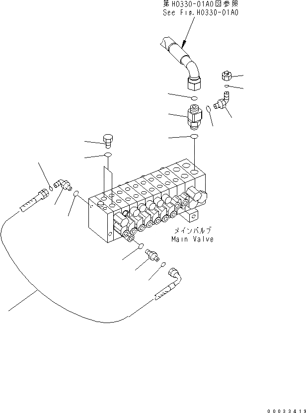 Схема запчастей Komatsu MX202 - ОСНОВН. КЛАПАН (НАВЕСНОЕ ОБОРУД-Е ЗАГЛУШКА) (С СЕРВИСНЫМ КЛАПАНОМ) ГИДРАВЛИКА