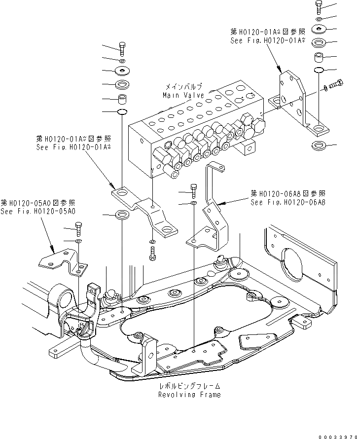Схема запчастей Komatsu MX202 - ОСНОВН. КЛАПАН (ЭЛЕМЕНТЫ КРЕПЛЕНИЯ) ГИДРАВЛИКА