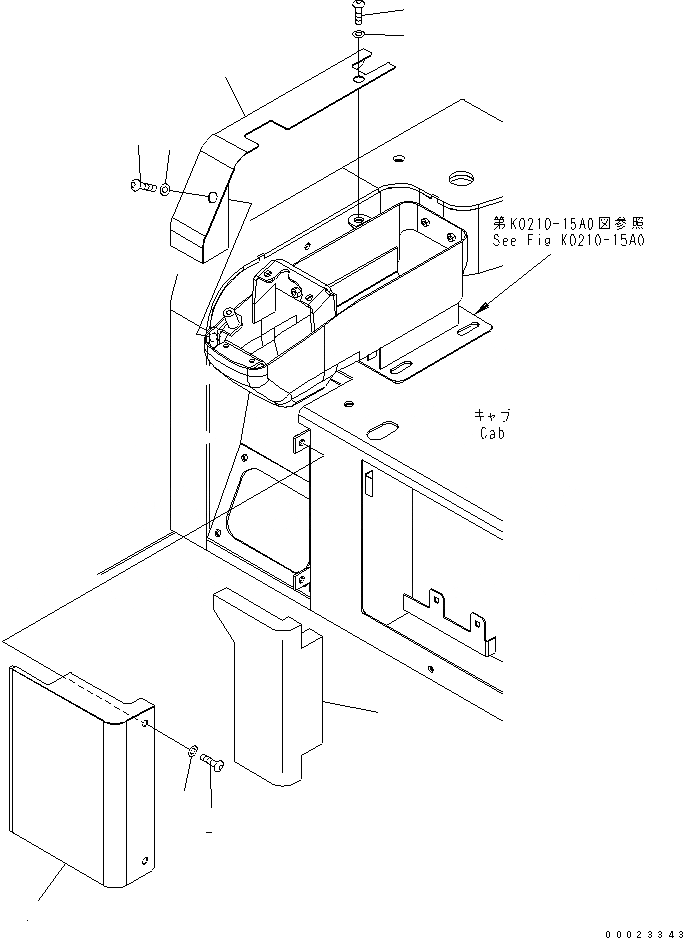 Схема запчастей Komatsu MX272 - ПОКРЫТИЕ ПОЛА (С ОБОГРЕВ-ЛЕМ) (КАБИНА) КАБИНА ОПЕРАТОРА И СИСТЕМА УПРАВЛЕНИЯ
