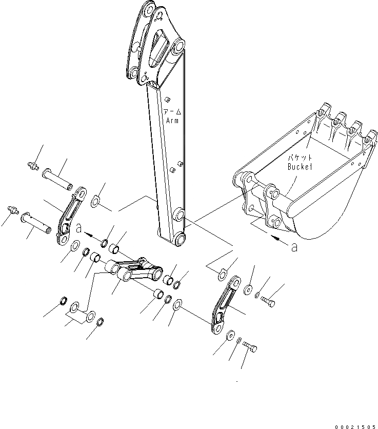 Схема запчастей Komatsu MX272 - СОЕДИНЕНИЕ КОВША РАБОЧЕЕ ОБОРУДОВАНИЕ